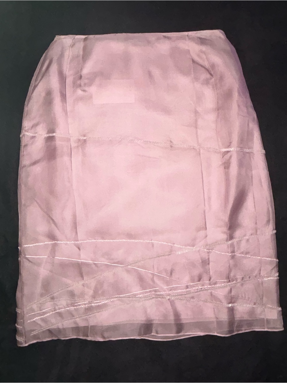 Anne Klein Dusty Pink Sheer-Overlay Pencil Skirt